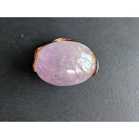 REEB ITALY 925 AMETHYST STERLING SILVER Vermeil RING SIZE 6 - Picture 3 of 8